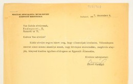 1967 Aczél György (1917-1991) Saját Kézzel Aláírt Levele Vas Zoltán (1903-1983) író, 56-os államminiszter Részére Melybe - Zonder Classificatie