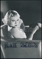 Paulette Goddard (1910-1990), Filmszínésznő  Képe Eredeti Aláírásával.  /  Original Signature 11x15 Cm - Other & Unclassified