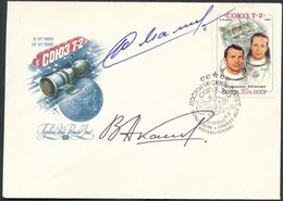Jurij Malisev (1941-1999) és Vlagyimir Akszjonov (1935- ) Orosz űrhajósok Aláírásai Emlékborítékon /

Signatures Of Yuri - Andere & Zonder Classificatie
