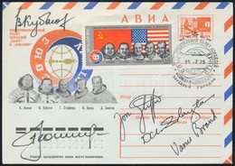 1975 A Szojuz-Apollo Program Résztvevőinek Aláírásai Emlékborítékon: Alekszej Leonov (1934- ), Valerij Kubaszov (1935-20 - Other & Unclassified