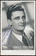 Cca 1960 Carlo Ferrari Olasz énekes Aláírt Fotója / Italian Singer Signed Photo - Other & Unclassified