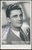 Cca 1960 Carlo Ferrari Olasz énekes Aláírt Fotója / Italian Singer Signed Photo - Andere & Zonder Classificatie