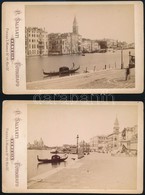 Cca 1880 Velence, 5 Db Keményhátú Fotó, 11x17 Cm / Venice, 5 Vintage Photos - Other & Unclassified