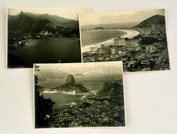 Cca 1920 Copacabana, Corcovago, Botafogo 3 Db Eredeti Fotó Braziliából 16x24 Cm - Andere & Zonder Classificatie