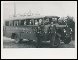 Cca 1930 A Sellye - Vajszló - Mecske - Pécs Vonalon Közlekedő Busz, Utólagos Előhívás, 9x12 Cm - Andere & Zonder Classificatie