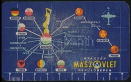 1953 'Utazzék MASZOVLET Repülőgépen' - Kártyanaptár, Tintafoltokkal - Advertising