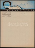 Cca 1930-1940 Bp.V., Bárdi József Autószervizének Kitöltetlen Levélpapírja - Advertising