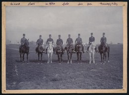 Cca 1900-1914 Lovas Huszártisztek Fotója, Kartonra Ragasztva, 12x16,5 Cm - Andere & Zonder Classificatie