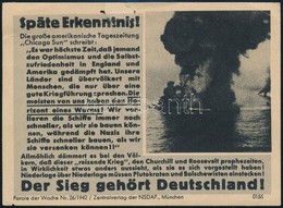 1942 Náci Propaganda Röplap / Nazi Propaganda Flyer. - Other & Unclassified