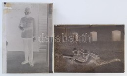 Cca 1910 2 Db Katonákat és Golyószórót ábrázoló üvegnegatív / 2 Military Glass Photos 9x12 Cm - Andere & Zonder Classificatie