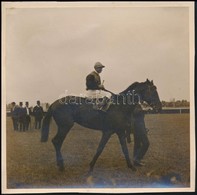 Cca 1920 4 Db Nagyobb Méretű Lovas Derby-n Készült Fotó / Horse Race Photos 18x18 Cm - Other & Unclassified