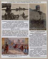 1914 Az Osztrák-magyar Csapatok Elfoglalják Belgrádot. 3 Db Eredeti Fotólap és Képeslap Magyarázó Szöveggel Tablón. / Oc - Andere & Zonder Classificatie