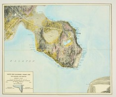 1896 Karte Der Halbinsel Tihany Und Der Seeenge Von Szántód, A Tihanyi-félsziget Térképe, 1:20000, Zelovich-Cholnoky, 46 - Andere & Zonder Classificatie