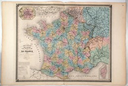 1860 Franciaország Vasúthálózata, Nagyméretű Térkép E. Andriveau-Goujon. Acélmetszet. /
1860 E. Andriveau-Goujon: Etched - Andere & Zonder Classificatie