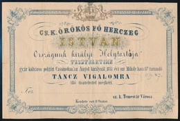 1847 Temesvár, Meghívó István Nádor Tiszteletére Rendezett Táncestélyre - Unclassified