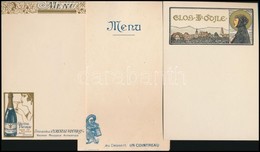 Cca 1900 7 Db Litho és Egyéb Szép Grafikájú  Menükártya, Közte Litho Is / 7 Menu Cards With Nice Graphics. - Unclassified