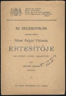 1920 Az Erzsébetfalvi Polgári Fiúiskola értesítője (ma: Pesterzsébet) 16 P. - Unclassified