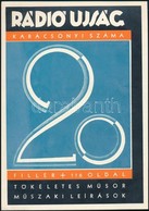 Cca 1930 Rádió Ujság Karácsonyi Száma Reklám Kisplakát, 22,5x16 Cm - Andere & Zonder Classificatie