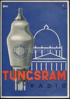 1934 Irsai István (1896-1968): Tungsram Radio Reklám Kisplakát, Globus Budapest, 24x17 Cm - Andere & Zonder Classificatie