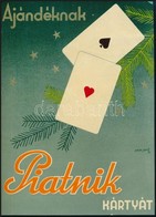 1934 Pályi Jenő (1903-1953): Piatnik Kártya Reklám Kisplakát, 22x16 Cm - Other & Unclassified