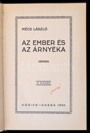 Mécs László: Az Ember és árnyéka. Kassa, 1930, Kazinczy Kiadóvállalat. Harmadik. Kiadás. Kiadói Aranyozott Egészvászon-k - Zonder Classificatie