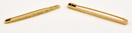 2 Db Régi Arany Nyakkendőtű. Jelzettek, Egyik Díszített. 14 K / 14 C Gold Necktie Pin 3,37g - Andere & Zonder Classificatie