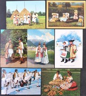 ** * 75 Db Főleg MODERN Népviseletes Motívumlap + 2 Leporellofüzet / 75 Mostly Modern Folklore Motive Postcards + 2 Lepo - Unclassified