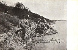 T2/T3 1914 Balaton, Balatonkenese és Balatonfűzfő Között; Vasúti Szerencsétlenség, Balatonba Sodort Gőzmozdony és Maradv - Unclassified