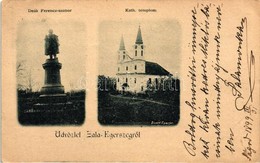 * T3 1899 Zalaegerszeg, Deák Ferencz Szobor, Katolikus Templom, Divald (EB) - Zonder Classificatie