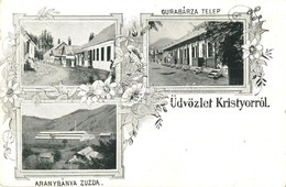 ** T2/T3 Kristyor, Criscior; Gurabárza Telep, Utcakép, Aranybánya Zúzda / Gura-Barza Mine Settlement, Street View, Gold  - Zonder Classificatie