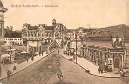 T2/T3 Lugos, Lugoj; Eötvös Tér, Híd, üzletek. Szidon József Kiadása / Square, Bridge, Shops (EK) - Unclassified