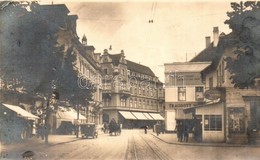 * T2/T3 1938 Nagyszeben, Hermannstadt, Sibiu; Mária Királyné Utca, Drogéria, Traugott- és Thomas üzlete, Autómobil / Str - Unclassified