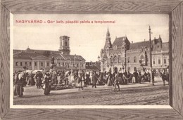 ** T2 Nagyvárad, Oradea; Görög Katolikus Püspöki Palota, Templom, Piac árusokkal, üzletek / Bishop's Palace, Church, Mar - Zonder Classificatie