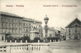 T2 Pozsony, Pressburg, Bratislava; Koronázási Emlék Tér, Savoy Szálló / Square, Monument, Hotel - Zonder Classificatie