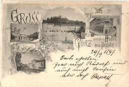 T2 1897 (Vorläufer!) Gorizia, Görz, Gorica; Hotel De La Poste. Art Nouveau, Floral - Unclassified