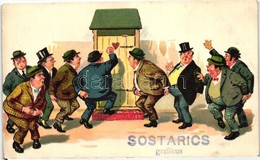 * T2/T3 Men Toilet, Humour (Sostarics Lajos Gyűjteményéből), W.S.S.B. 287/1. Litho - Zonder Classificatie