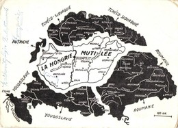 * T3 Kiadja A Magyar Nemzeti Szövetség / Hungarian Irredenta Art Postcard, Map Of Trianon (EK) - Zonder Classificatie