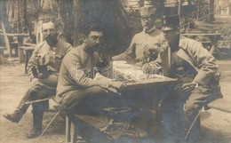 T2/T3 1915 Osztrák-magyar Katonai Vezetők Egy Asztalnál / WWI Austro-Hungarian K.u.K. Military Officers By A Table. Phot - Zonder Classificatie