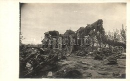 * T2 Isonzo. Találatot Kapott Trén és Az ágyúkat Húzó Gépkocsi, Megsemmisült Csapat / WWI Damaged Austro-Hungarian K.u.K - Unclassified