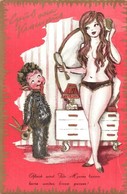 ** T2/T3 Erotic Krampus Art Postcard  (EK) - Zonder Classificatie