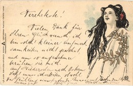 T2/T3 1899 Lady, Philipp & Kramer - Wiener Künstler Postkarte Serie V/6. Art Nouveau, Litho S: Koloman Moser (EK) - Zonder Classificatie