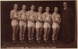 * T2 1937 Vienna, Wien; Kampfmannschaft Des K.S.K. Eiche / Austrian Wrestlers Group Photo By Schöbel - Zonder Classificatie