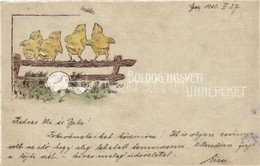 * T2 'Boldog Húsvéti Ünnepeket' / Easter, Chicken On The Fence, Emb. - Zonder Classificatie