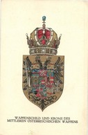 ** T2/T3 Wappenschild Und Krone Des Mittleren Österreichischen Wappens / Austria-Hungary Coat Of Arms And Crown. Kriegsh - Zonder Classificatie