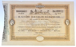 Budapest 1877. 'Lótenyésztés Emelésére Részvény-társaság - A Győri Katalin Vásárkor' Sorsjegy 1Ft értékben Szárazpecsétt - Zonder Classificatie