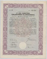 Budapest 1942. 'A Magyar Királyság 3%-kal Kamatozó Törlesztéses Államadóssága' Kötvénye 50P-ről Szárazpecséttel és Szelv - Unclassified