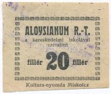 Miskolc(?) DN 20f 'Aloysianum RT' T:II - Zonder Classificatie