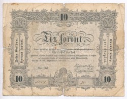 1848. 10Ft 'Kossuth Bankó' T:IV - Zonder Classificatie