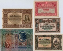 1912-1920. 5db-os Korona Bankjegy Tétel T:III - Unclassified