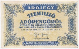 1946. 10.000.000AP Fehér Papír T:II
Adamo P54 - Unclassified